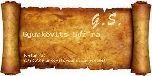 Gyurkovits Sára névjegykártya