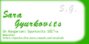 sara gyurkovits business card